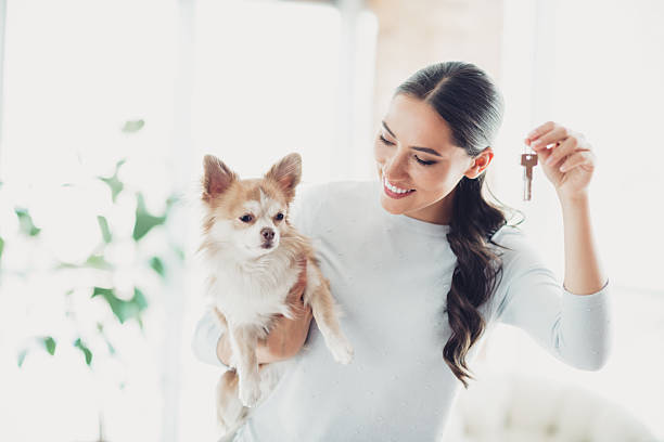 Ein Hundewelpe zieht ein